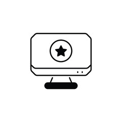 Monitor icon design with white background stock illustration
