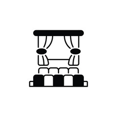 Theater icon design with white background stock illustration