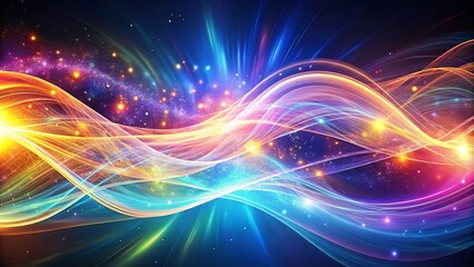 Obraz premium Crisp, shimmering filaments of energy unfold, as intricate patterns of light dance across the expanse, infusing the void with resplendent, celestial wonder.