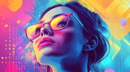 Woman in Glasses Abstract.