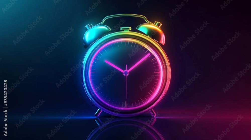 Aufkleber a colorful clock with the hands at the numbers 3 and 9