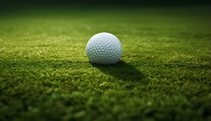 Obraz premium a golf ball sits on top of a golf course, generative ai