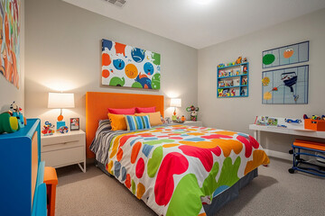 Bright Special Needs Room with Colorful Accents