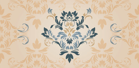 vector illustration seamlessly patterns damask wallpaper for Presentations marketing, decks, Canvas for text-based compositions: ads, book covers, Digital interfaces, print design templates