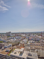 Luftaufnahme von Ludwigshafen: Blick auf die Stadt mit Lutherbrunnen, Brücke und mehr