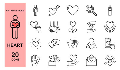 ハートのアイコンセット　編集可能　