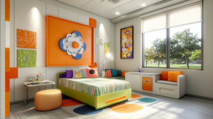 Bright Special Needs Room with Colorful Accents