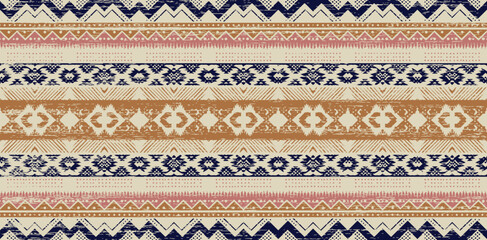 Ethnic abstract ikat art. Seamless pattern in tribal, folk embroidery, and Mexican style. Aztec geometric art ornament print.Design for carpet, wallpaper, clothing, wrapping, fabric, cover, textile