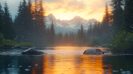 High-resolution motivational poster template featuring a powerful message, with a blurred nature scene in the background.