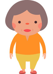 transparent background illustration-lovely elder