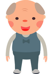 transparent background illustration-lovely elder