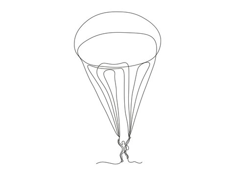 recommend clip art: abstract skydiver on parachute,parachutist, paratrooper. continuous one line art hand drawing sketch, logo