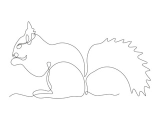 abstract squirrel. continuous one line art hand drawing sketch, logo