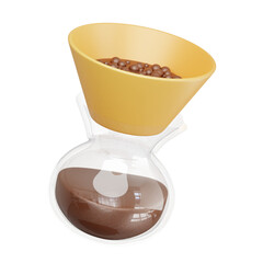 brown aeropress 3d illustration