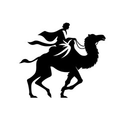 A man riding a camel 