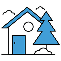 Inside And Outside Icon Design. Represents Indoor and Outdoor, Dual Use, Both Environments, Flexible Usage. Vector icon.