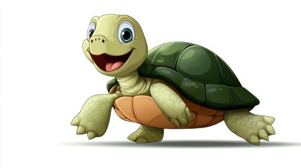 Obraz premium Cute Cartoon Turtle Character Illustration
