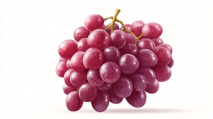 Fototapeta premium Fresh Red Grapes Bunch Isolated on White Background
