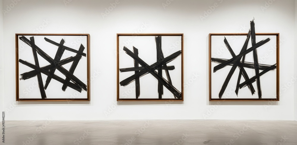 Poster using ai, create a mockup idea of an abstract background with grunge paintbrush texture on a wall.