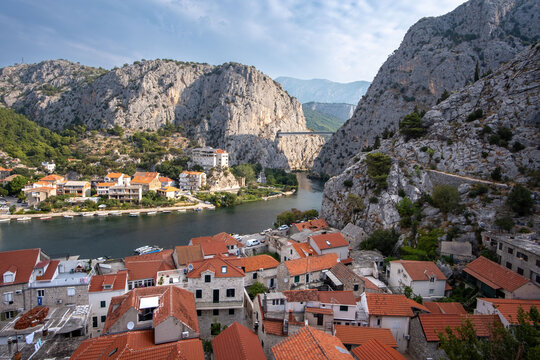 Croatia Omi&scaron; Cetina River Sea View Panorama Nature