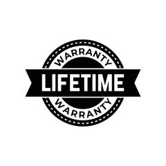 Fototapeta premium Set of Lifetime Warranty Stamp, Imprint, Seal Template in flat color. Vector Stock Illustration