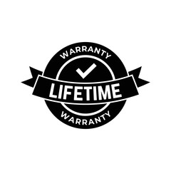 Obraz premium Set of Lifetime Warranty Stamp, Imprint, Seal Template in flat color. Vector Stock Illustration