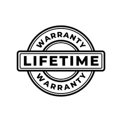 Set of Lifetime Warranty Stamp, Imprint, Seal Template in flat color. Vector Stock Illustration