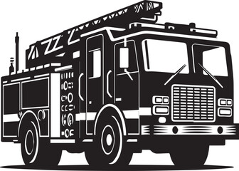 Fire Truck Silhouettes    -Fire Truck Silhouette Vector Images - black and white Fire Truck Silhouette Vector Images 