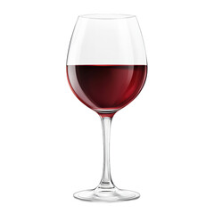 Elegant Glass of Red Wine Against transparent background Highlighting Clarity and Rich Color
