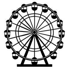 Ferris wheel silhouette vector illustration