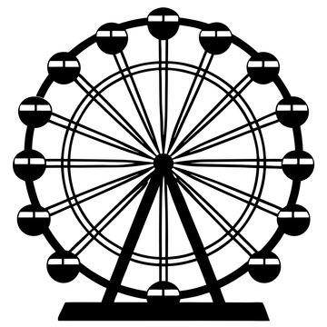 recommend clip art: Ferris wheel silhouette vector illustration