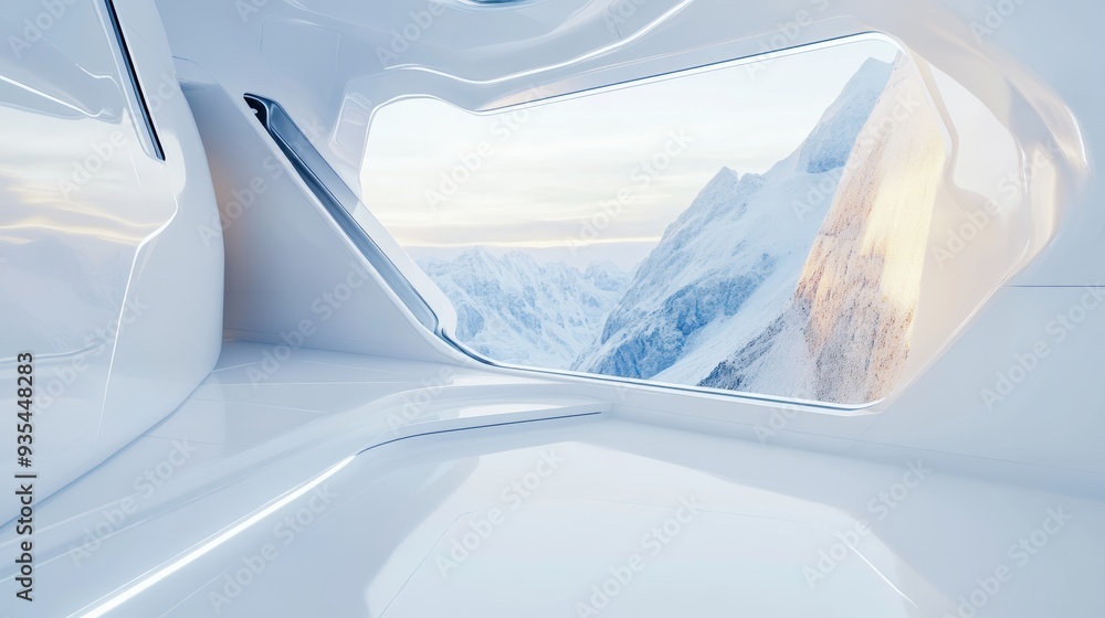 Poster white circular building architecture is an abstract rendering on a white background.