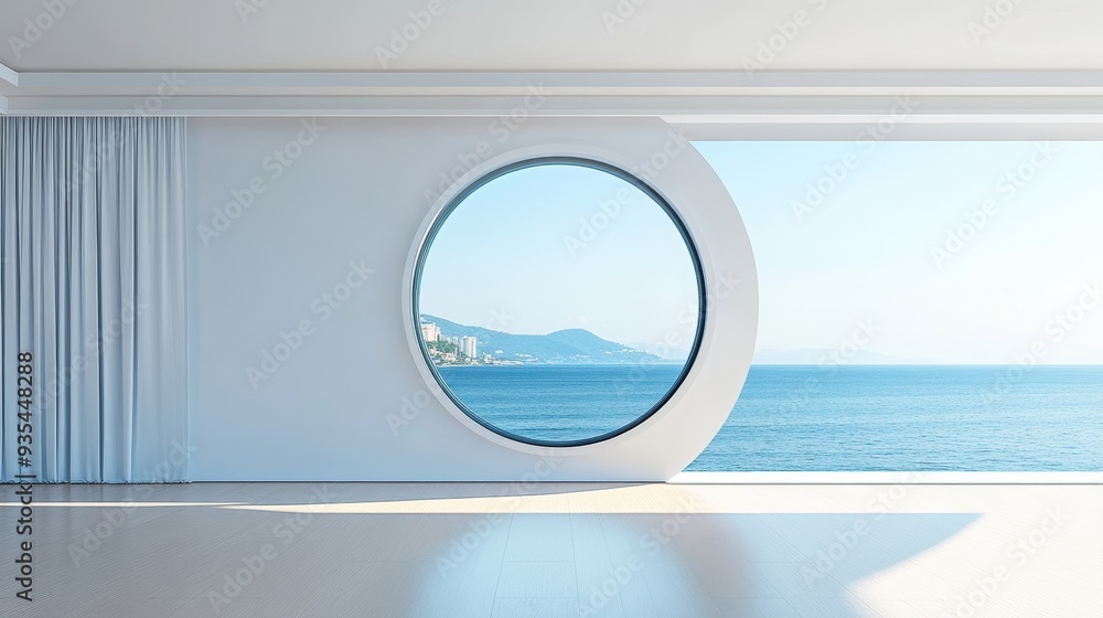 Poster a rendered 3d image of an abstract white modern circular building architecture.
