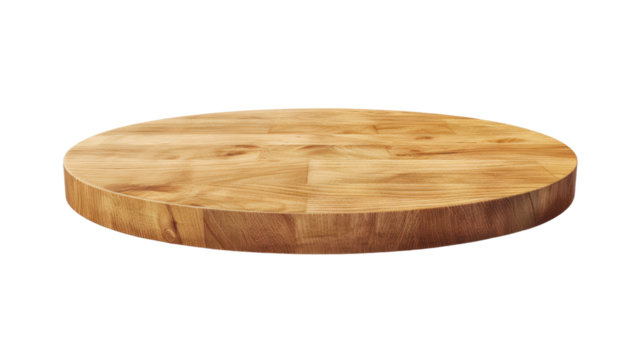 Round Wooden Cutting Board For Rustic Kitchen Or Food Photography Background