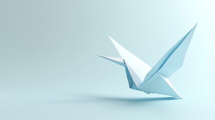 Origami Crane in Flight.