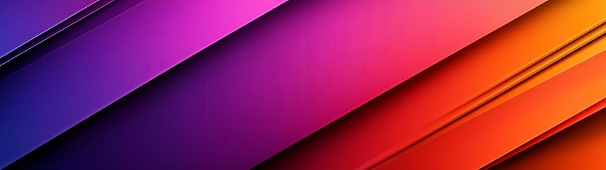 Fototapeta premium A vibrant gradient of angled stripes transitioning from purple to red, creating a dynamic and colorful background.