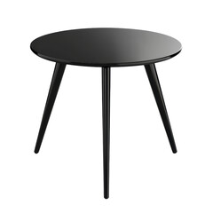 Modern Minimalist Black Round Table with Three Legs