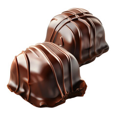 Close-Up Image of Two Gourmet Chocolate Truffles With Rich Cocoa Glaze