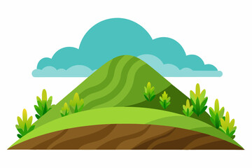 Obraz premium A Green Hill with a Single Cloud in the Sky