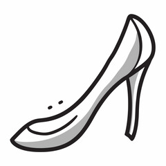 Women Shoe Hand Drawn Doodle Icon on a isolated white background (18)