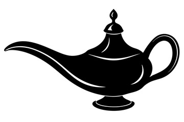 
Aladdin lamp silhouette vector, aladdin lamp sign icon. Vector illustration 
