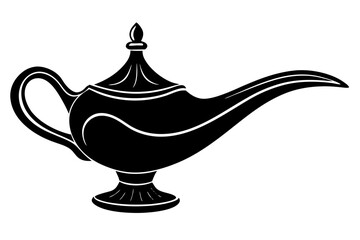 
Aladdin lamp silhouette vector, aladdin lamp sign icon. Vector illustration 
