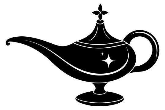 recommend clip art: 
                    Aladdin lamp silhouette vector, aladdin lamp sign icon. Vector illustration 
                    