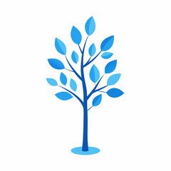 Young tree with blue leaves stock illustration