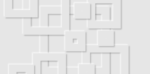 Abstract white rectangle shape geometric line background. abstract seamless modern white and gray color technology concept geometric rectangle vector background neomorphism style poster, banner design