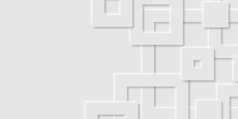 Abstract white rectangle shape geometric line background. abstract seamless modern white and gray color technology concept geometric rectangle vector background neomorphism style poster, banner design