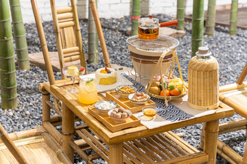 Boiling tea leaves around a fire, also known as weiluzhucha, is a popular leisure lifestyle in...