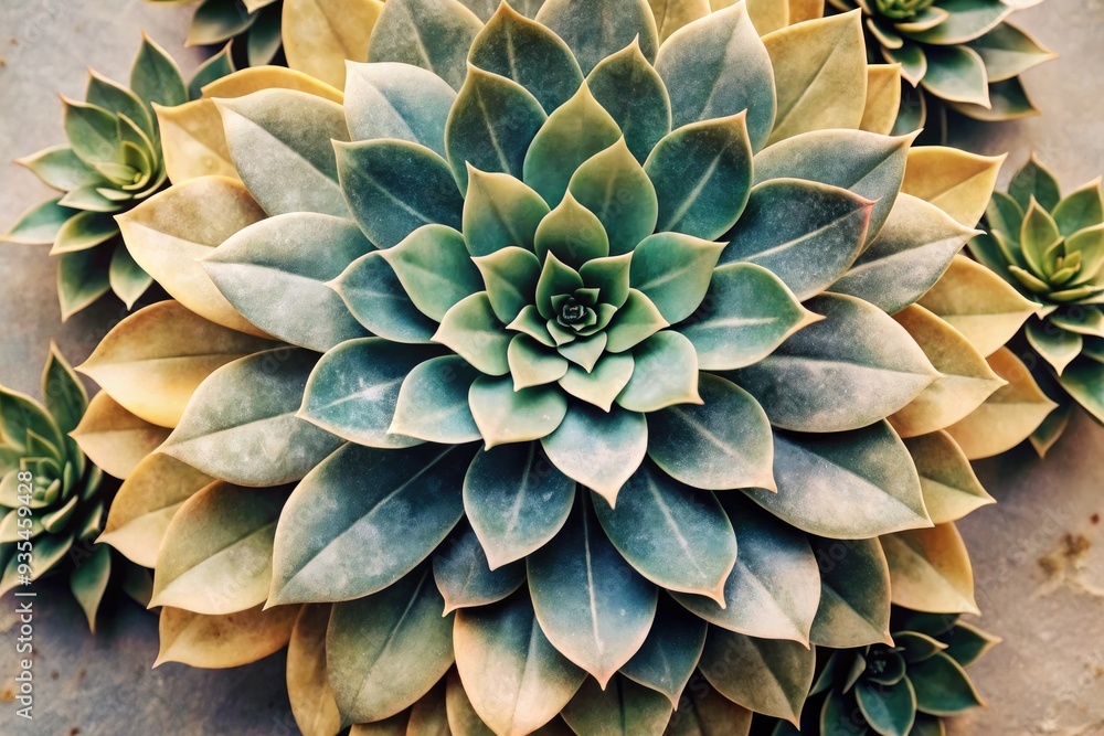 Canvas Prints Close-up of a symmetrical lush succulent plant.