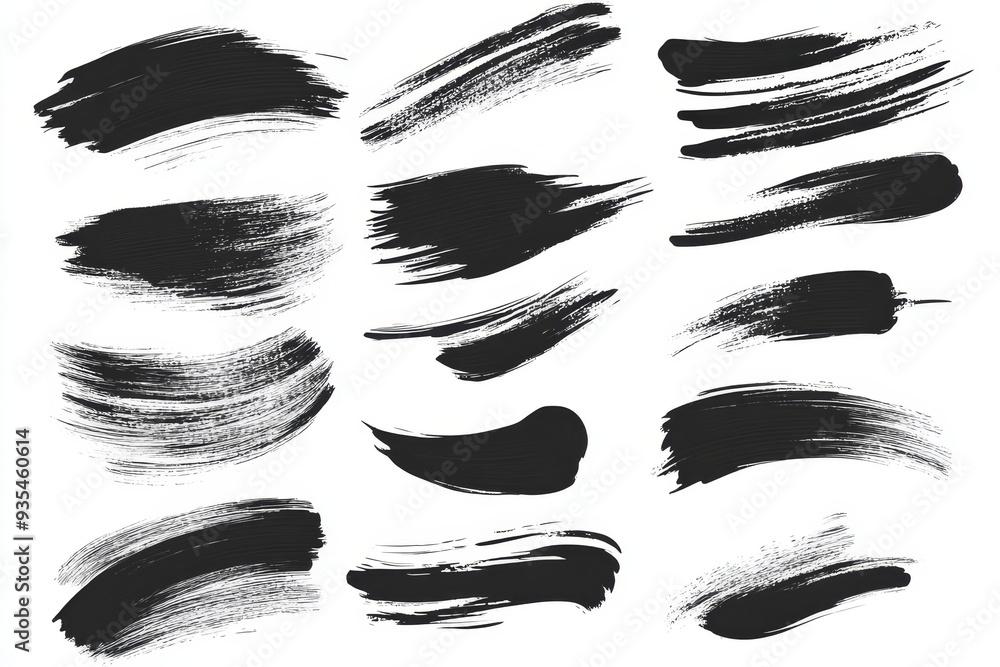 Poster the set contains doodles and underlines created with marker brush doodles. the background is black a