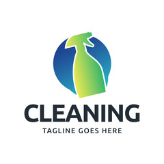 Set of Home Cleaning Services Logo Design Vector. Clean spray logo design.